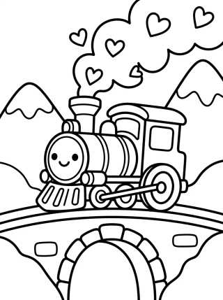 Tren paseando por las montañas para colorir Desenho de Tren paseando por las montañas para colorir e imprimir grátis
