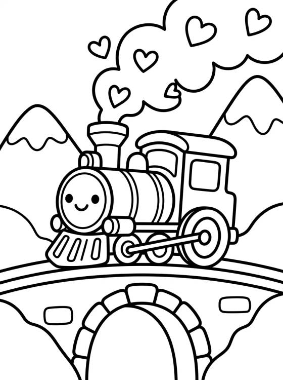 Tren paseando por las montañas para colorir Desenho de Tren paseando por las montañas para colorir e imprimir grátis