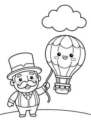 Bita con Bigote y Globo Mágico para colorir Desenho de Bita con Bigote y Globo Mágico para colorir e imprimir grátis