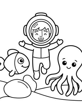 Bita en el Fondo del Mar para colorir Desenho de Bita en el Fondo del Mar para colorir e imprimir grátis