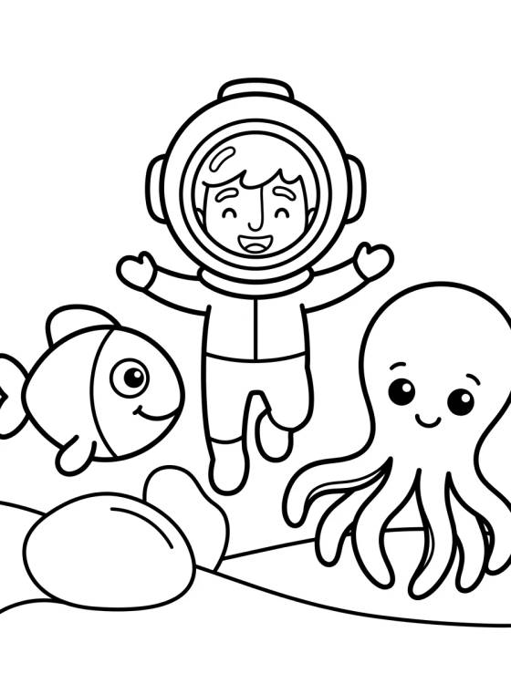 Bita en el Fondo del Mar para colorir Desenho de Bita en el Fondo del Mar para colorir e imprimir grátis