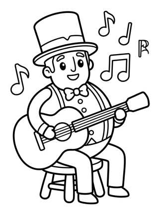 Bita Tocando la Guitarra para colorir Desenho de Bita Tocando la Guitarra para colorir e imprimir grátis