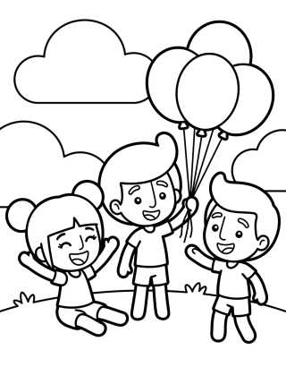 Lila, Dan y Tito Jugando para colorir Desenho de Lila, Dan y Tito Jugando para colorir e imprimir grátis