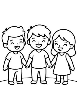 Tito, Dan y Lila Sonriendo para colorir Desenho de Tito, Dan y Lila Sonriendo para colorir e imprimir grátis