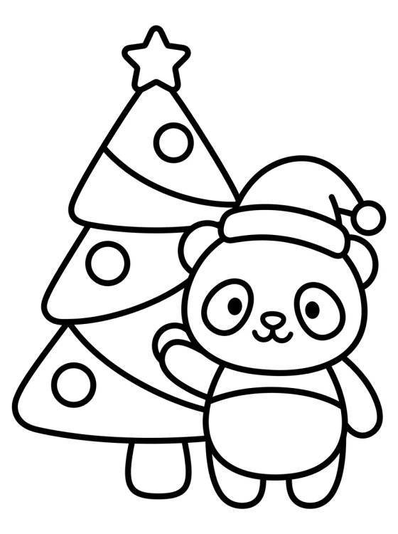Árbol de Navidad Decorado y Osito para colorir Desenho de Árbol de Navidad Decorado y Osito para colorir e imprimir grátis