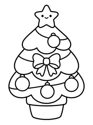 Árbol de Navidad Tierno Decorado para colorir Desenho de Árbol de Navidad Tierno Decorado para colorir e imprimir grátis