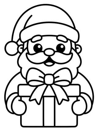 Papá Noel Tierno con Regalos para colorir Desenho de Papá Noel Tierno con Regalos para colorir e imprimir grátis