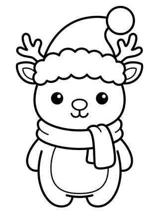 Reno de Navidad Kawaii para colorir Desenho de Reno de Navidad Kawaii para colorir e imprimir grátis