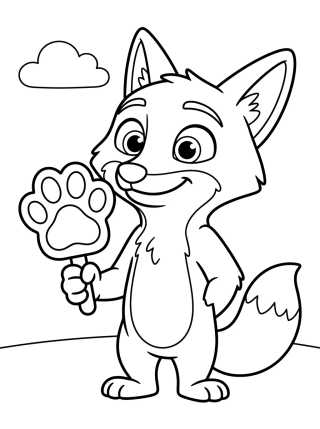 Nick Wilde Comiendo Paleta Pawpsicle para colorir Desenho de Nick Wilde Comiendo Paleta Pawpsicle para colorir e imprimir grátis