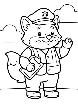 Nick Wilde de Guardia de Tránsito para colorir Desenho de Nick Wilde de Guardia de Tránsito para colorir e imprimir grátis
