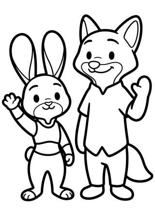Coleção de desenhos para colorir: Nick Wilde de Zootopia