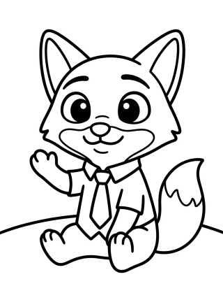Nick Wilde Tiernito Saludando para colorir Desenho de Nick Wilde Tiernito Saludando para colorir e imprimir grátis