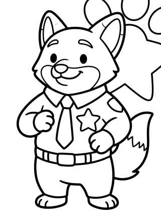 Nick Wilde Policía Kawaii para colorir Desenho de Nick Wilde Policía Kawaii para colorir e imprimir grátis