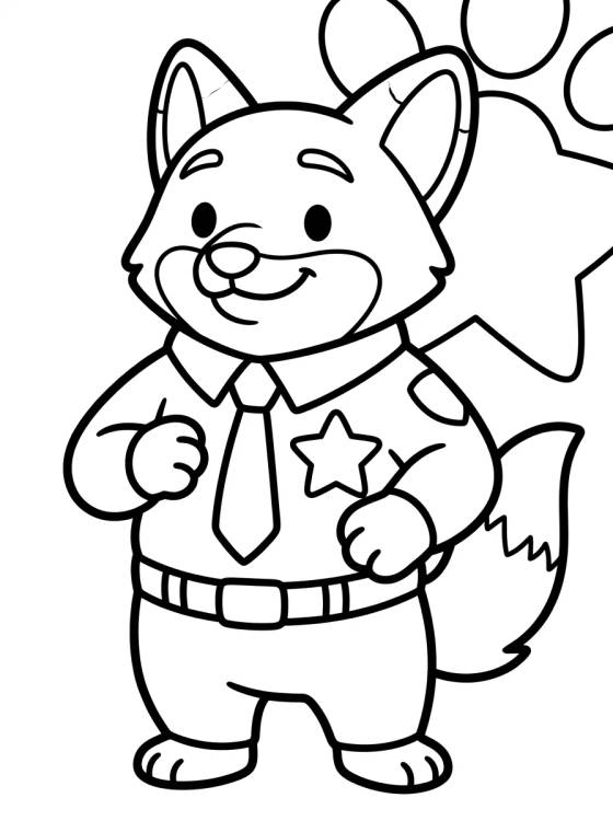 Nick Wilde Policía Kawaii para colorir Desenho de Nick Wilde Policía Kawaii para colorir e imprimir grátis