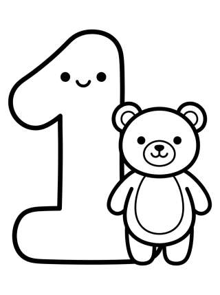 Coleção de desenhos para colorir: Números Tiernos y Kawaii
