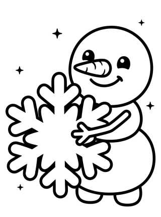 Olaf Abrazando un Copo de Nieve para colorir Desenho de Olaf Abrazando un Copo de Nieve para colorir e imprimir grátis