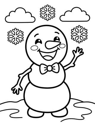 Olaf Saludando Feliz para colorir Desenho de Olaf Saludando Feliz para colorir e imprimir grátis