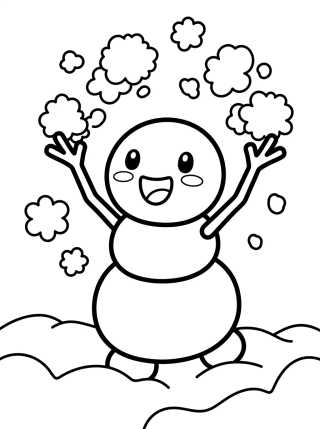 Olaf Jugando en la Nieve para colorir Desenho de Olaf Jugando en la Nieve para colorir e imprimir grátis