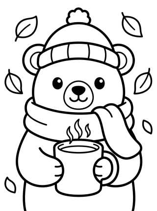 Osito con Bufanda para colorir Desenho de Osito con Bufanda para colorir e imprimir grátis