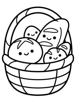 Canasta de Panes Tiernos para colorir Desenho de Canasta de Panes Tiernos para colorir e imprimir grátis