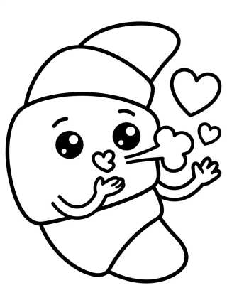 Croissant Muy Tierno para colorir Desenho de Croissant Muy Tierno para colorir e imprimir grátis