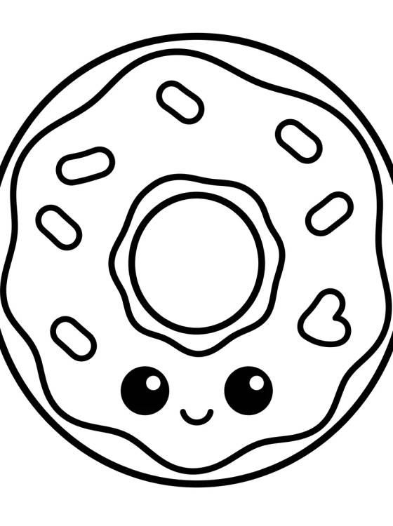 Donut con Chispas para colorir Desenho de Donut con Chispas para colorir e imprimir grátis