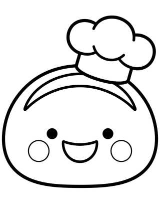 Pan Francés Kawaii para colorir Desenho de Pan Francés Kawaii para colorir e imprimir grátis