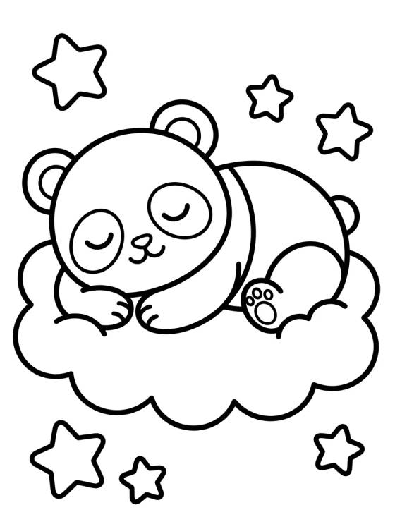 Panda Durmiendo en la Nube para colorir Desenho de Panda Durmiendo en la Nube para colorir e imprimir grátis