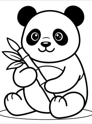 Panda Tierno Comiendo Bambú para colorir Desenho de Panda Tierno Comiendo Bambú para colorir e imprimir grátis