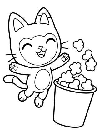Pandy Patas Jugando con Palomitas para colorir Desenho de Pandy Patas Jugando con Palomitas para colorir e imprimir grátis