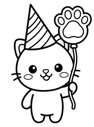 Pandy Patas con Gorro de Fiesta para colorir Desenho de Pandy Patas con Gorro de Fiesta para colorir e imprimir grátis