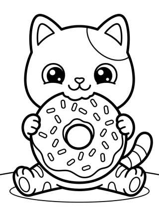 Pandy Patas con Merienda de Dona para colorir Desenho de Pandy Patas con Merienda de Dona para colorir e imprimir grátis