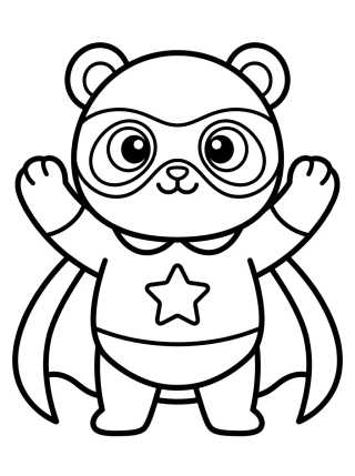 Pandy Gato Superhéroe para colorir Desenho de Pandy Gato Superhéroe para colorir e imprimir grátis