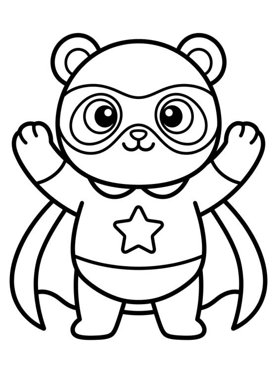 Pandy Gato Superhéroe para colorir Desenho de Pandy Gato Superhéroe para colorir e imprimir grátis