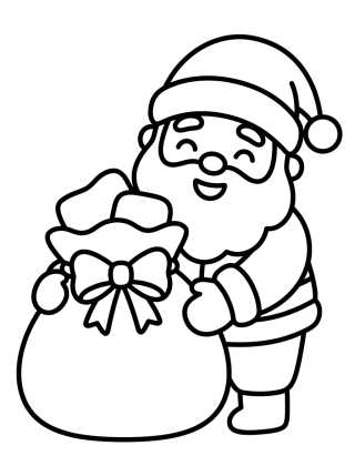 Papá Noel con Saco de Regalos para colorir Desenho de Papá Noel con Saco de Regalos para colorir e imprimir grátis
