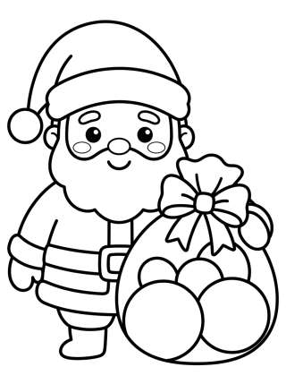 Coleção de desenhos para colorir: Papá Noel Kawaii para Colorear