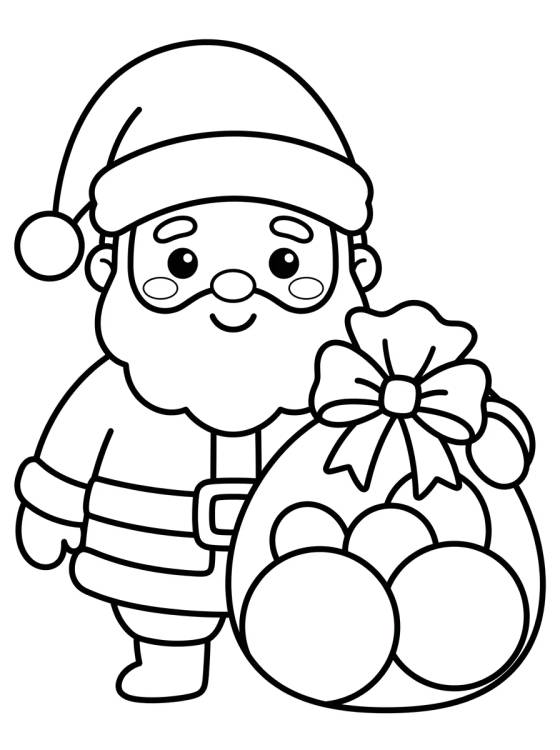 Papá Noel com Saco de Regalos para colorir Desenho de Papá Noel com Saco de Regalos para colorir e imprimir grátis