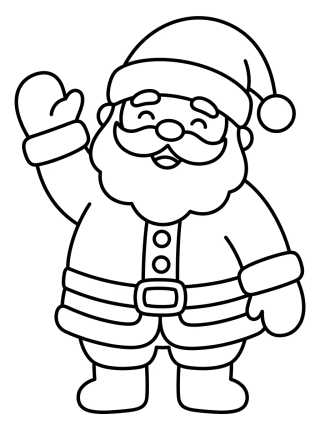 Papá Noel Kawaii Saludando para colorir Desenho de Papá Noel Kawaii Saludando para colorir e imprimir grátis