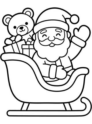 Papá Noel en el Trineo de Juguetes para colorir Desenho de Papá Noel en el Trineo de Juguetes para colorir e imprimir grátis