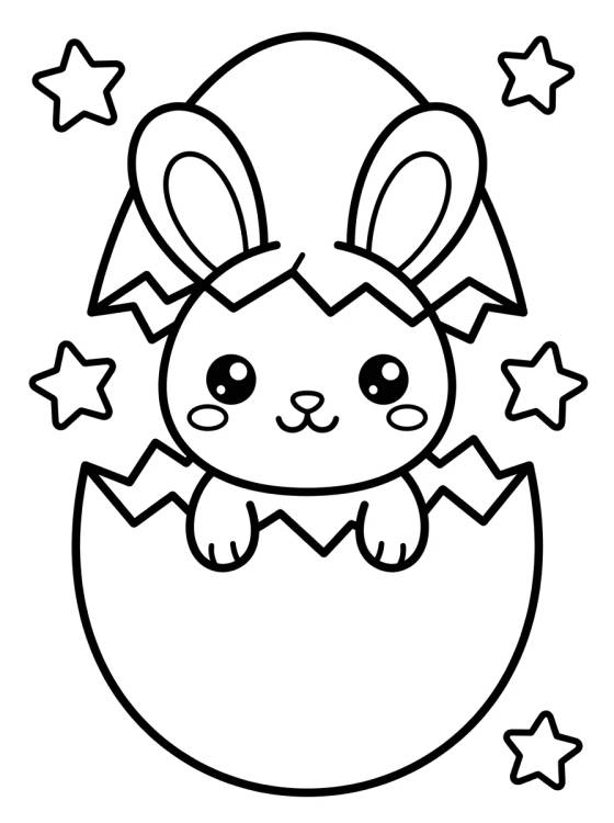 Bebé Conejo Saliendo del Huevo para colorir Desenho de Bebé Conejo Saliendo del Huevo para colorir e imprimir grátis