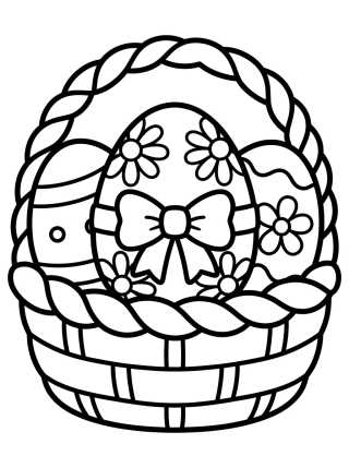 Canasta de Huevos de Pascua Decorados para colorir Desenho de Canasta de Huevos de Pascua Decorados para colorir e imprimir grátis
