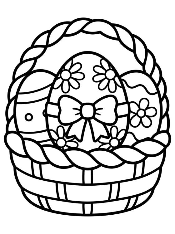 Canasta de Huevos de Pascua Decorados para colorir Desenho de Canasta de Huevos de Pascua Decorados para colorir e imprimir grátis