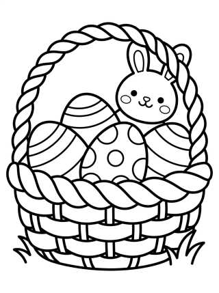 Canasta de Huevos de Pascua Decorados para colorir Desenho de Canasta de Huevos de Pascua Decorados para colorir e imprimir grátis
