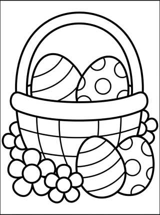 Canasta de Huevos de Pascua para colorir Desenho de Canasta de Huevos de Pascua para colorir e imprimir grátis