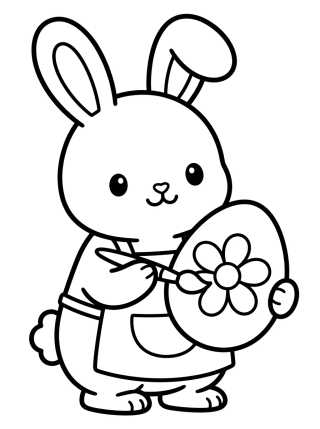 Conejita Pintora de Huevos para colorir Desenho de Conejita Pintora de Huevos para colorir e imprimir grátis