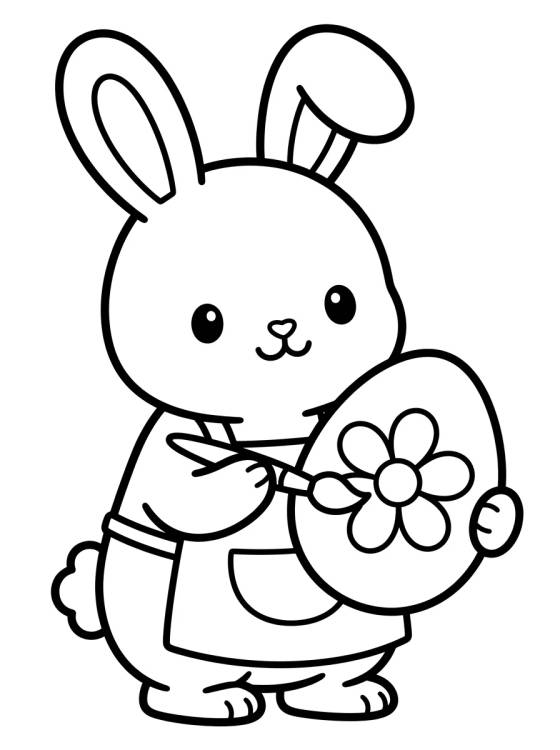 Conejita Pintora de Huevos para colorir Desenho de Conejita Pintora de Huevos para colorir e imprimir grátis