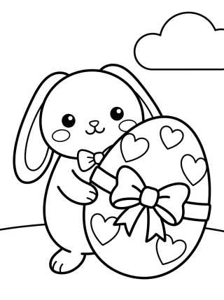 Conejito de Pascua con Huevo Gigante para colorir Desenho de Conejito de Pascua con Huevo Gigante para colorir e imprimir grátis