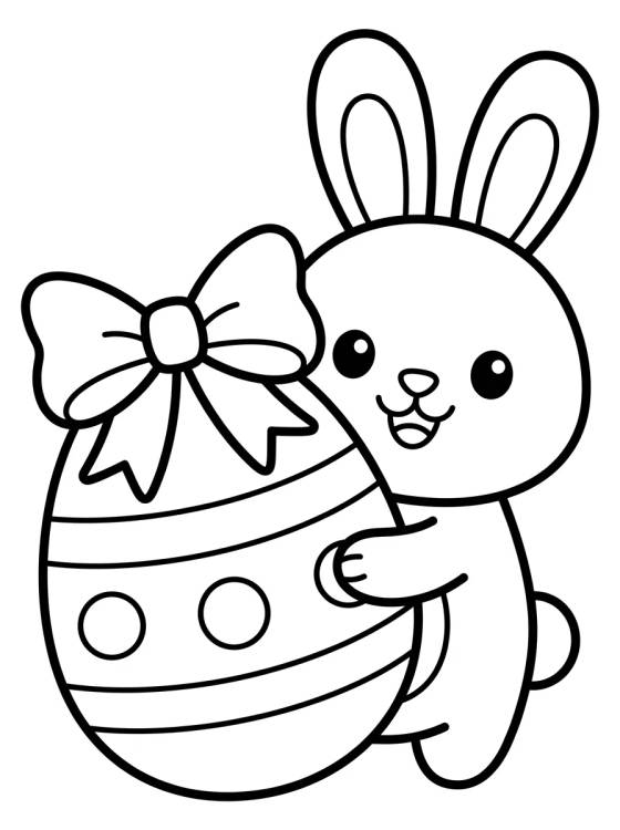Conejito de Pascua com Huevo Gigante para colorir Desenho de Conejito de Pascua com Huevo Gigante para colorir e imprimir grátis