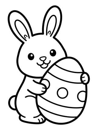 Conejito de Pascua con Huevo Grande para colorir Desenho de Conejito de Pascua con Huevo Grande para colorir e imprimir grátis