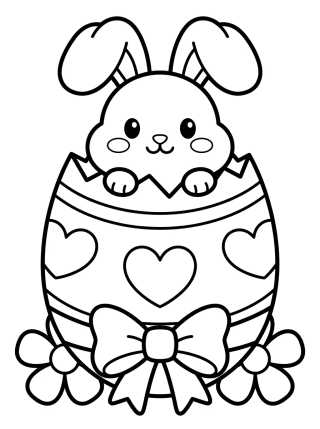 Conejito Tierno en el Huevo de Pascua para colorir Desenho de Conejito Tierno en el Huevo de Pascua para colorir e imprimir grátis